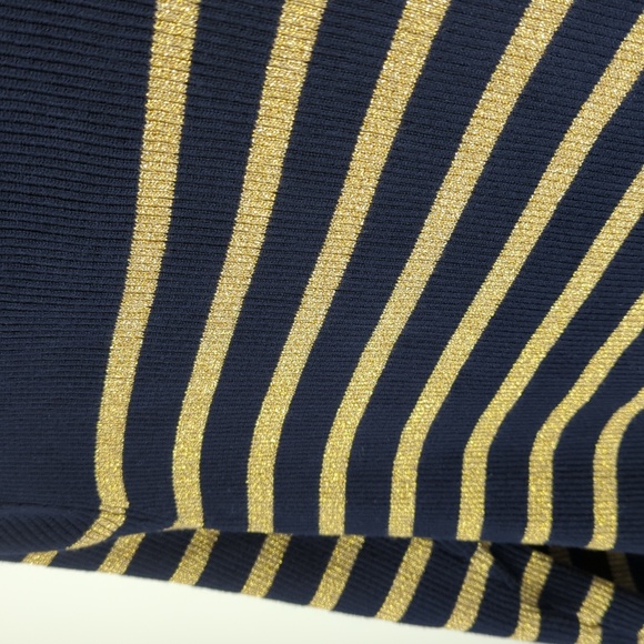 Ralph Lauren sweater gold & blue striped turtleneck size XL - Picture 5 of 16